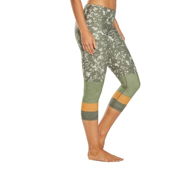 [Prana] Olive Green Printed Leggings - Picture 1 of 6